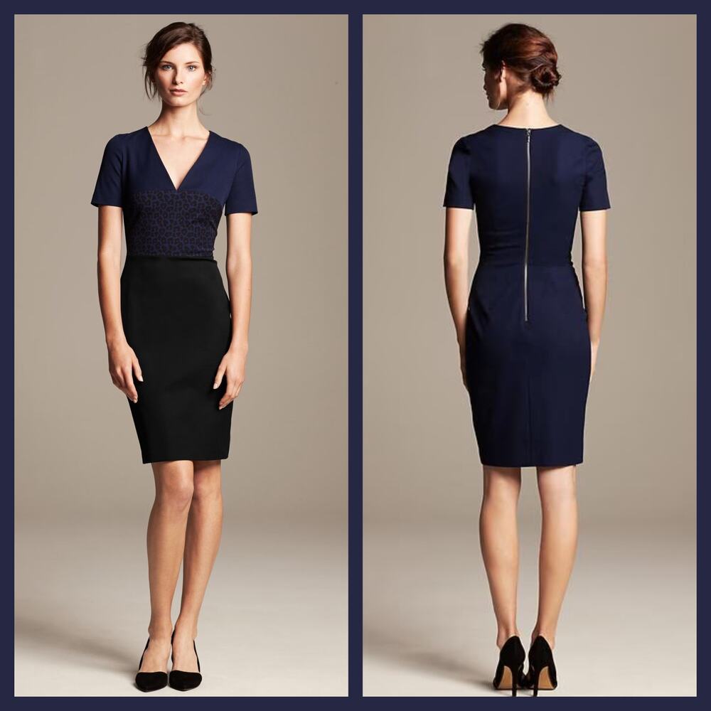 Banana Republic Roland Mouret Collection Leopard Vee Dress size 10